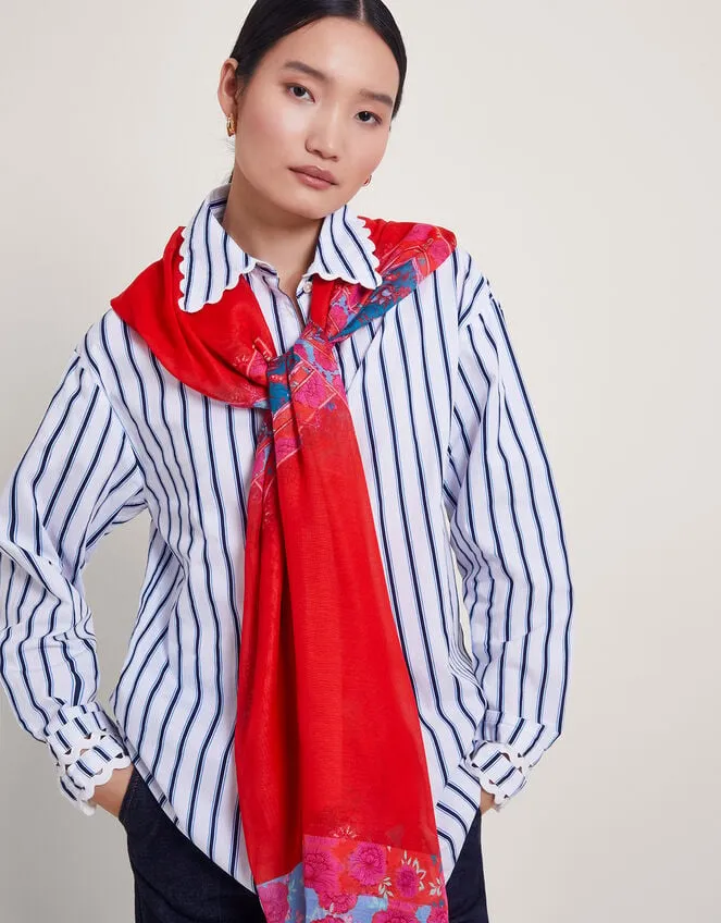 Women Tile Print Lightweight Scarf Monsoon Scarves