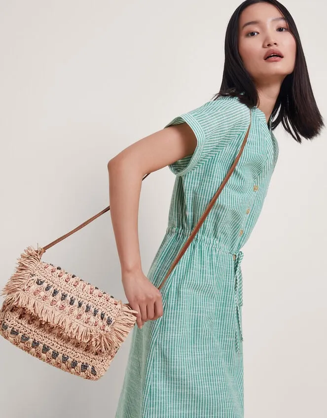 Women Tonal Raffia CrossBody Bag Monsoon Bags and Purses