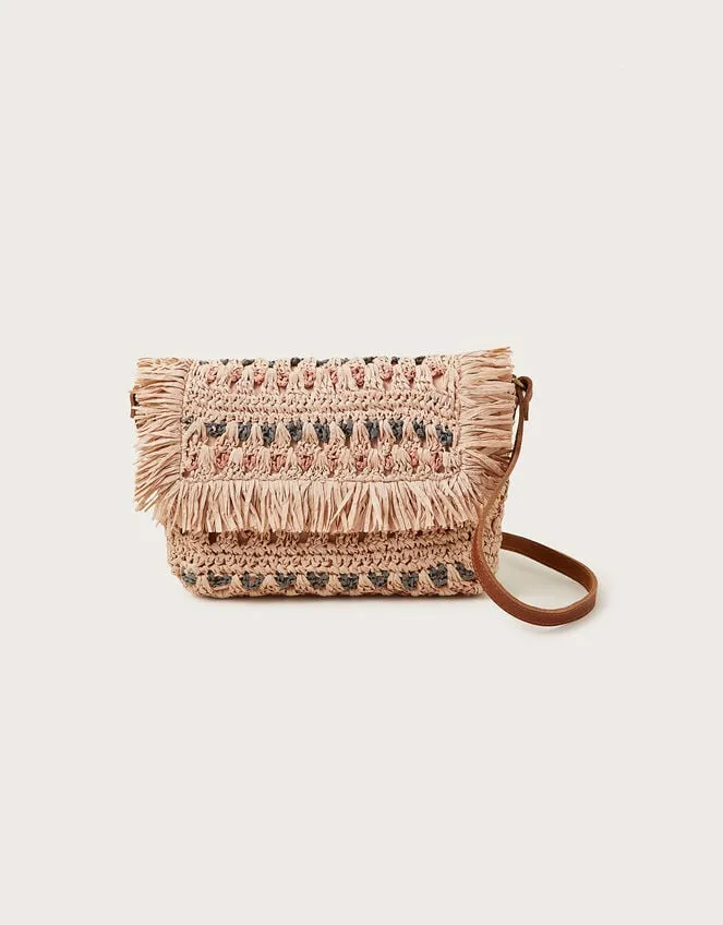 Women Tonal Raffia CrossBody Bag Monsoon Bags and Purses