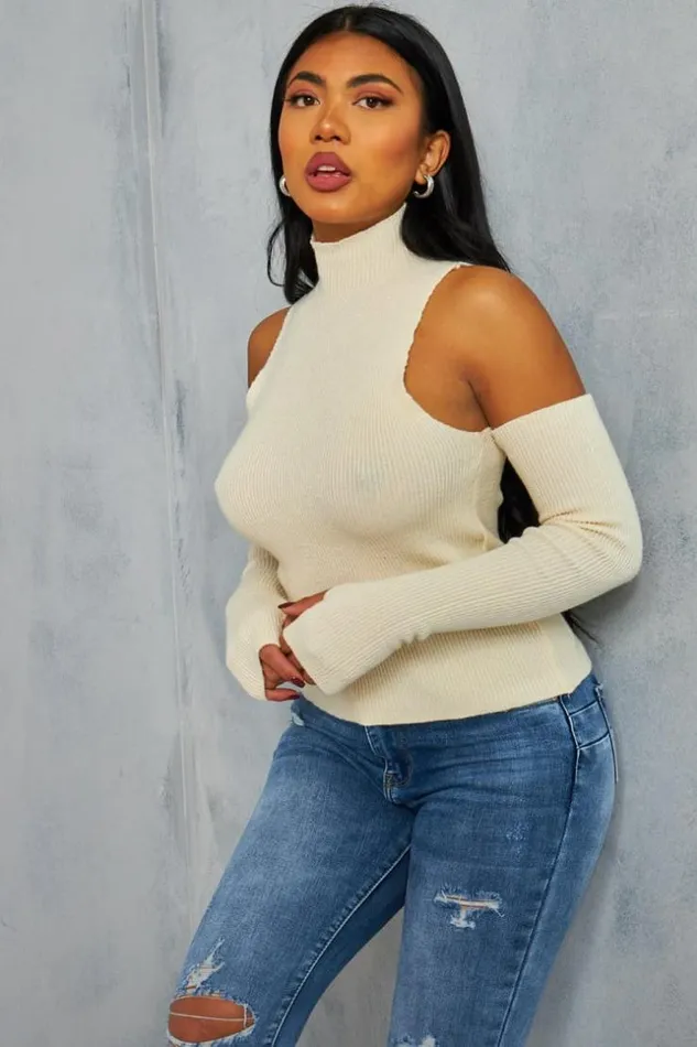 Women Top En Maille Beige Ctel Col Montant Mitaines Longues Beige Brentiny Paris Top And Tank Tops Women Top En Maille Beige Ctel Col Montant Mitaines Longues Beige Brentiny Paris Top And Tank Tops