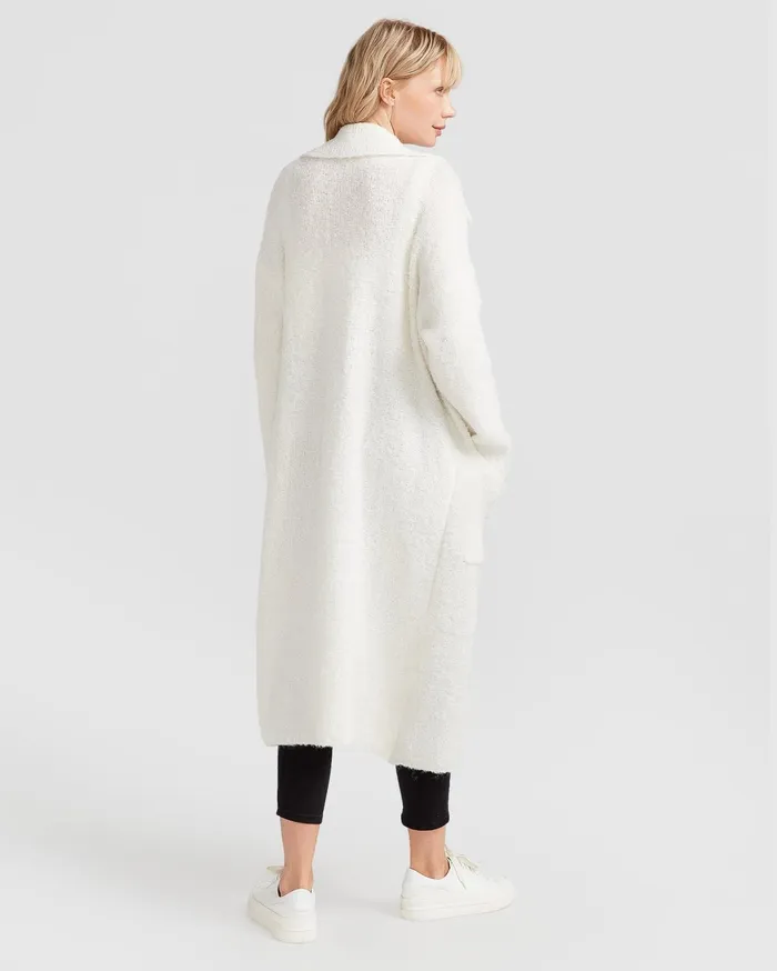 Women Tops Belle and Bloom Born To Run Sustainable Sweater Coat 8211 White