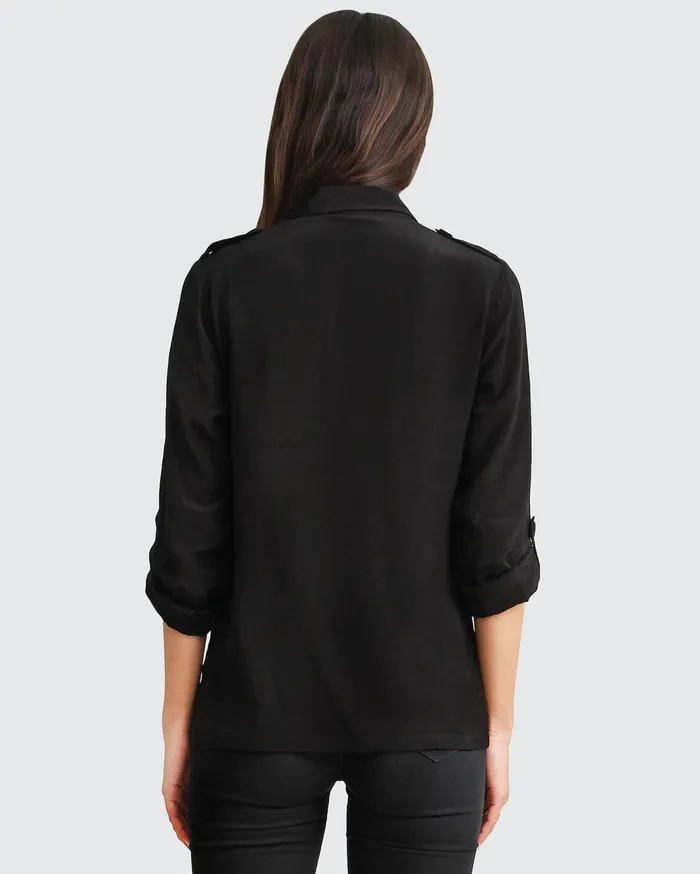 Women Tops Belle and Bloom Eclipse Rolled Sleeve Blouse 8211 Black