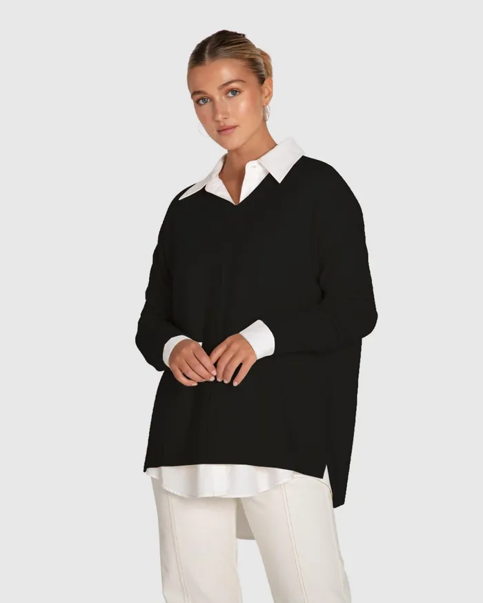 Women Tops Belle and Bloom Wonder Of You Cashmere Blend Oversized Jumper 8211 Black