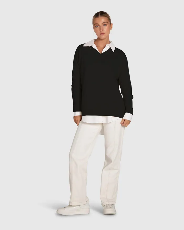 Women Tops Belle and Bloom Wonder Of You Cashmere Blend Oversized Jumper 8211 Black