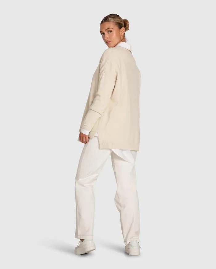 Women Tops Belle and Bloom Wonder Of You Cashmere Blend Oversized Jumper 8211 Cream