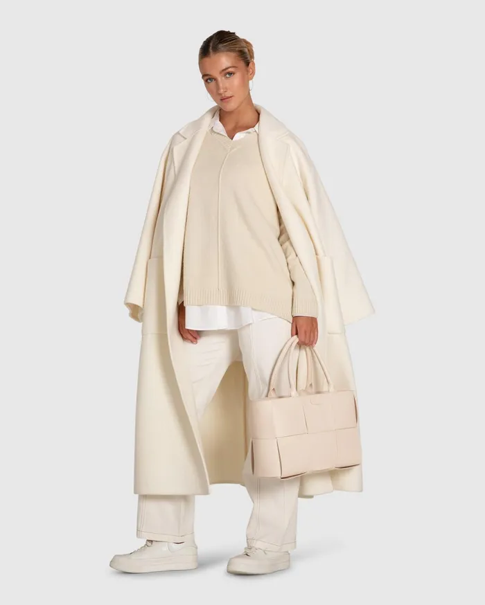 Women Tops Belle and Bloom Wonder Of You Cashmere Blend Oversized Jumper 8211 Cream