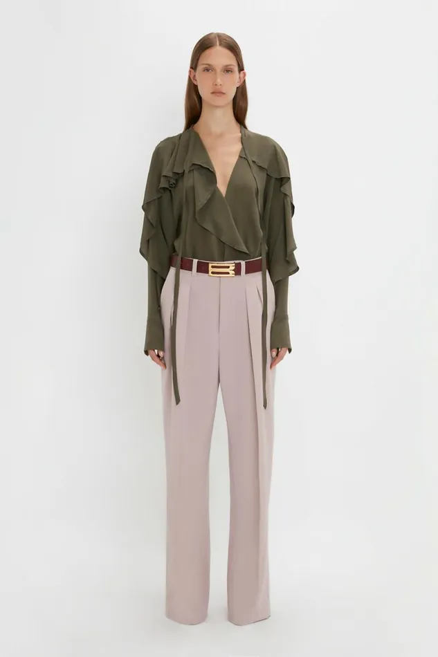 Women Trousers Victoria Beckham Double Pleat Trouser In Rose Quartz