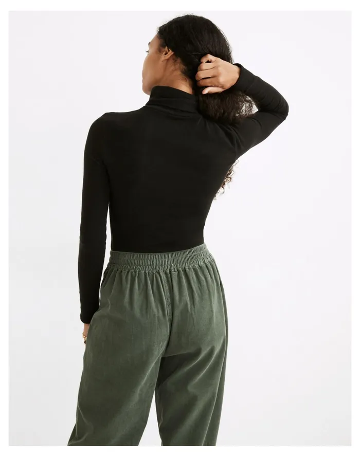 Women Turtleneck Bodysuit True Black Madewell Tees Women Turtleneck Bodysuit True Black Madewell Tees