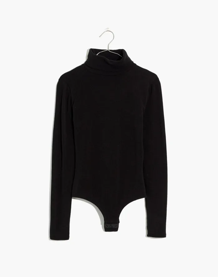 Women Turtleneck Bodysuit True Black Madewell Tees Women Turtleneck Bodysuit True Black Madewell Tees