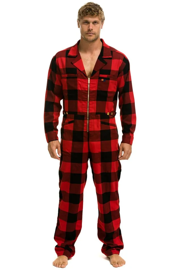 Women UNISEX PLAID FLIGHT SUIT 8211 BUFFALO PLAID Aviator Nation Outerwear Women UNISEX PLAID FLIGHT SUIT 8211 BUFFALO PLAID Aviator Nation Outerwear