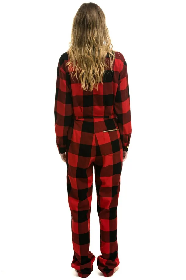 Women UNISEX PLAID FLIGHT SUIT 8211 BUFFALO PLAID Aviator Nation Outerwear Women UNISEX PLAID FLIGHT SUIT 8211 BUFFALO PLAID Aviator Nation Outerwear