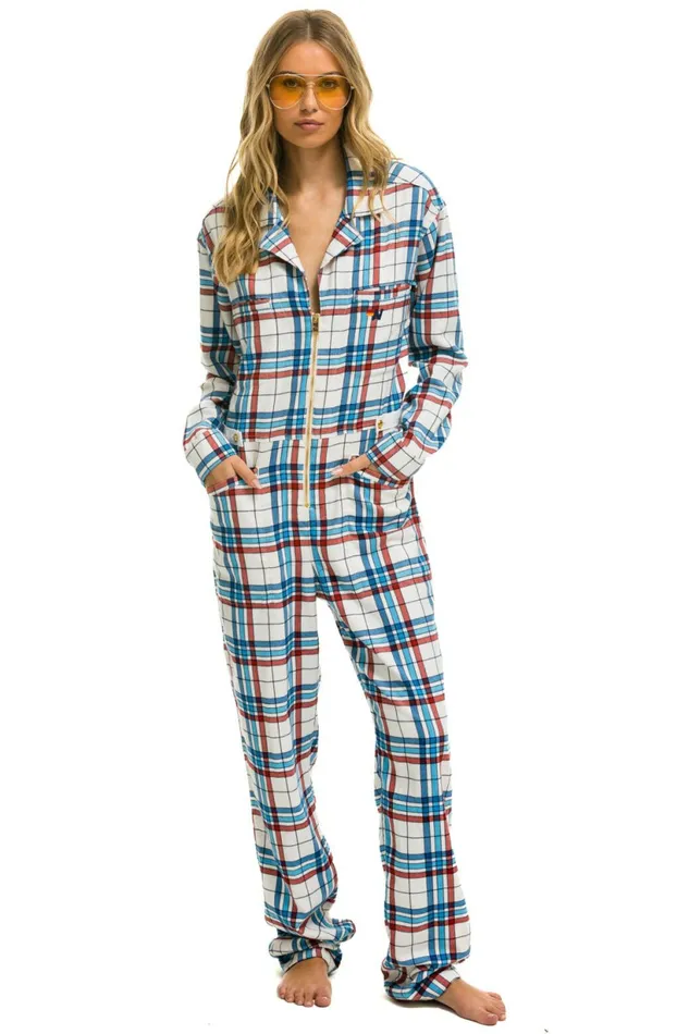Women UNISEX PLAID FLIGHT SUIT 8211 MONTAUK PLAID Aviator Nation Outerwear Women UNISEX PLAID FLIGHT SUIT 8211 MONTAUK PLAID Aviator Nation Outerwear
