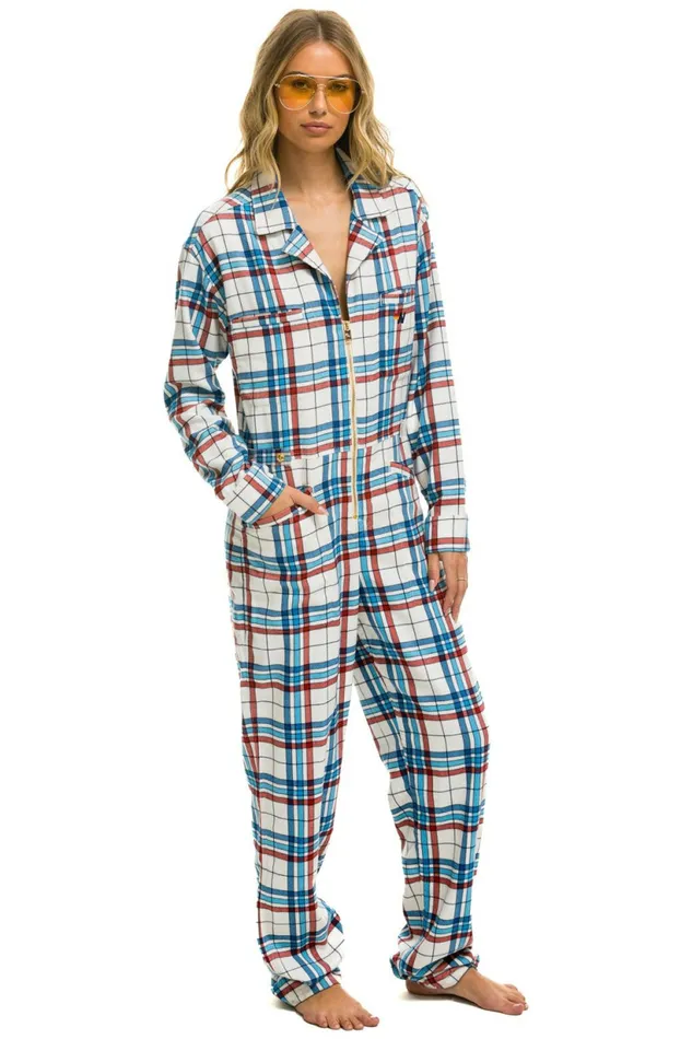 Women UNISEX PLAID FLIGHT SUIT 8211 MONTAUK PLAID Aviator Nation Outerwear Women UNISEX PLAID FLIGHT SUIT 8211 MONTAUK PLAID Aviator Nation Outerwear