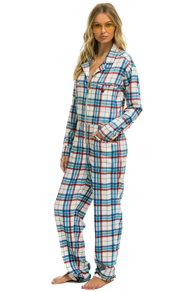 Women UNISEX PLAID FLIGHT SUIT 8211 MONTAUK PLAID Aviator Nation Outerwear Women UNISEX PLAID FLIGHT SUIT 8211 MONTAUK PLAID Aviator Nation Outerwear
