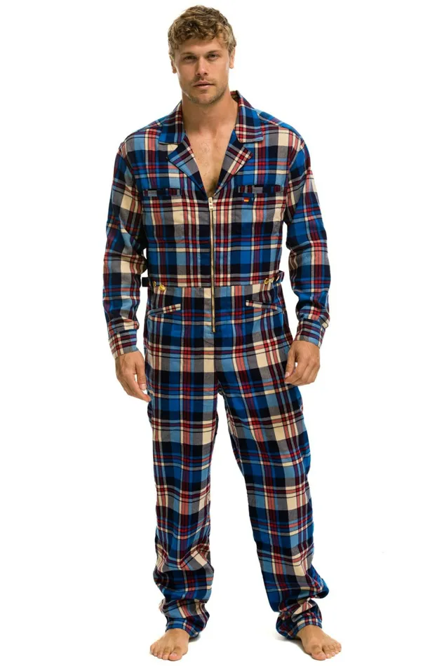 Women UNISEX PLAID FLIGHT SUIT 8211 PATRIOT PLAID Aviator Nation Outerwear Women UNISEX PLAID FLIGHT SUIT 8211 PATRIOT PLAID Aviator Nation Outerwear