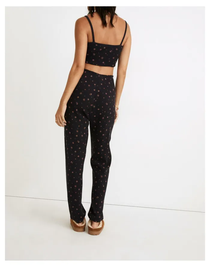 Women Waffle Knit Pajama Sweatpants In Bandana Floral Night Vision Madewell Pajamas Women Waffle Knit Pajama Sweatpants In Bandana Floral Night Vision Madewell Pajamas