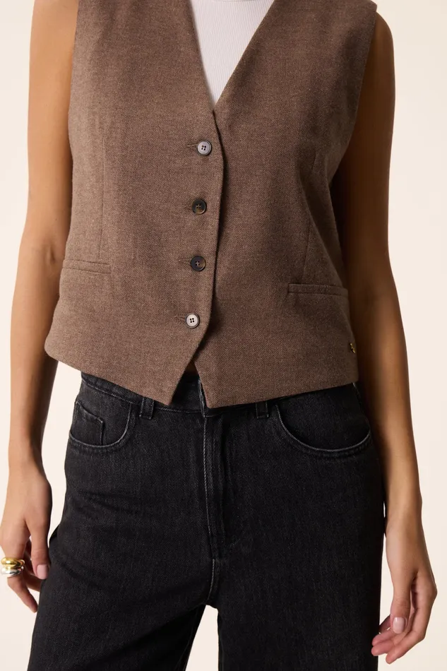 Women Waistcoat Rosetta Marmotte Veste Laine Beige Des Petits Hauts Suits