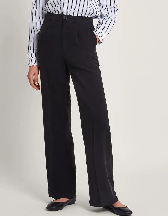 Women Wila Wide Leg Trousers Black Monsoon Trousers and Jeans