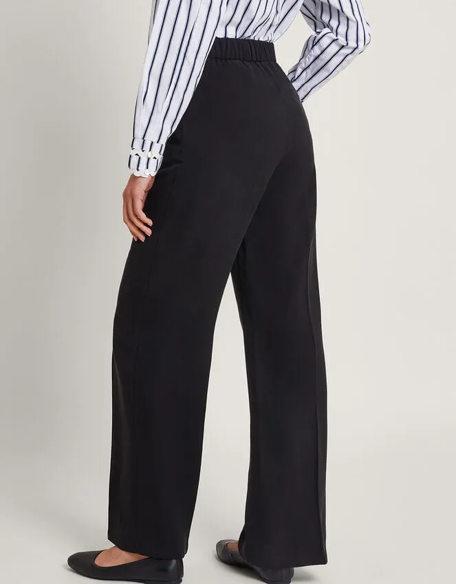 Women Wila Wide Leg Trousers Black Monsoon Trousers and Jeans