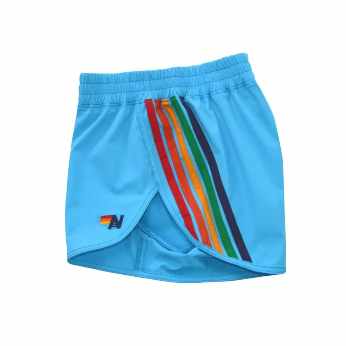 Women WOMEN039S 5 STRIPE FLEX BOARD SHORTS 8211 NEON BLUE RAINBOW Aviator Nation Shorts Women WOMEN039S 5 STRIPE FLEX BOARD SHORTS 8211 NEON BLUE RAINBOW Aviator Nation Shorts