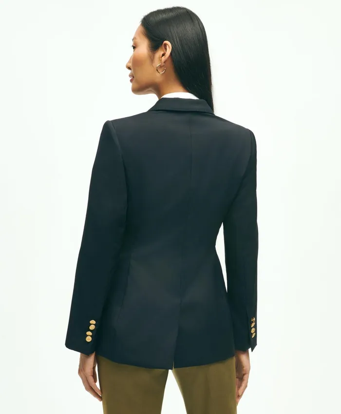 Women Wool TwoButton Blazer Navy Brooks Brothers Blazers