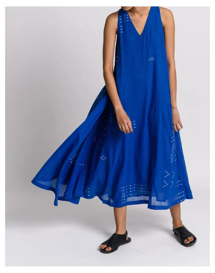 Women World Of Crow Holiday Dress In Cobalt Blue Madewell Dresses