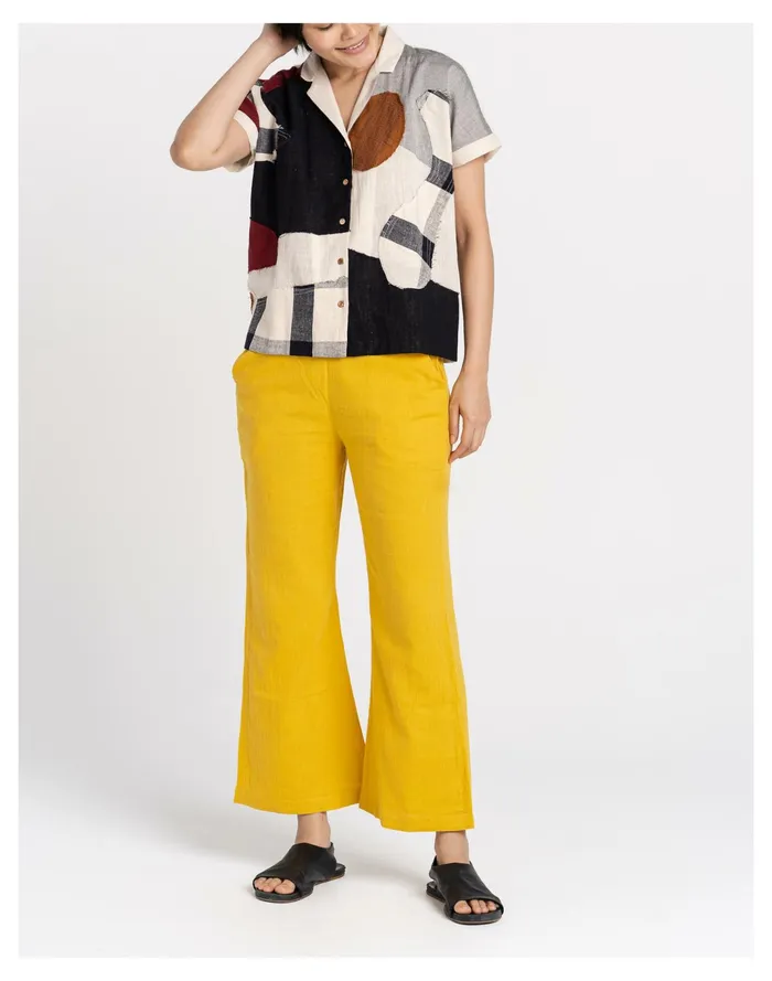 Women World Of Crow Organic Cotton Boro Boro Shirt Multicolor Madewell Tops and Shirts