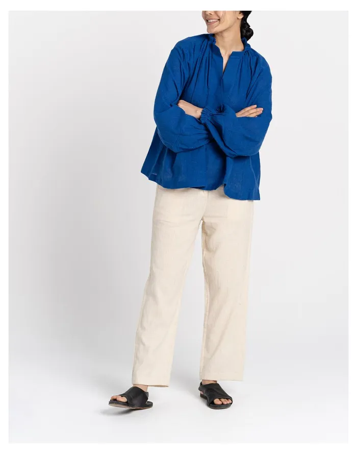 Women World Of Crow Oversized Cobalt Blue Top Blue Madewell Tops and Shirts