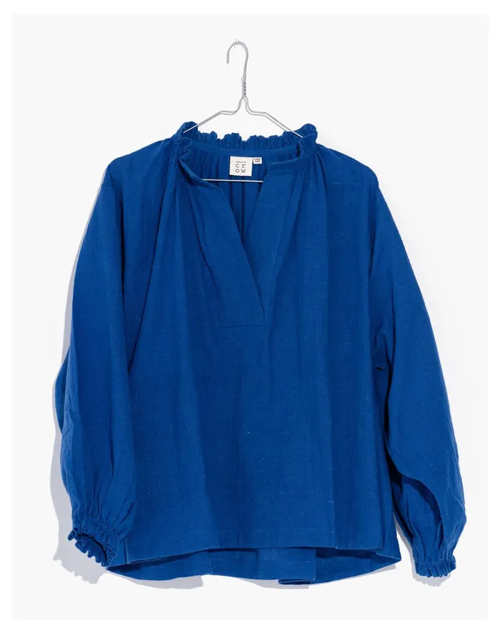 Women World Of Crow Oversized Cobalt Blue Top Blue Madewell Tops and Shirts Women World Of Crow Oversized Cobalt Blue Top Blue Madewell Tops and Shirts