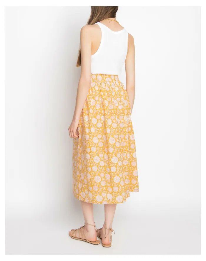 Women WVN Rhodes Skirt Yellow Multi Madewell Skirts Women WVN Rhodes Skirt Yellow Multi Madewell Skirts