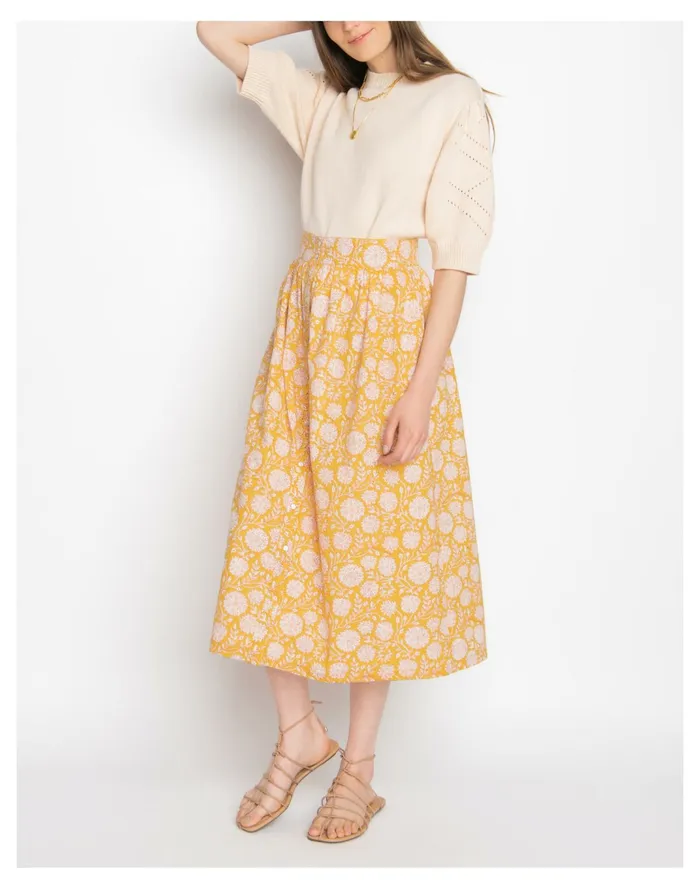 Women WVN Rhodes Skirt Yellow Multi Madewell Skirts Women WVN Rhodes Skirt Yellow Multi Madewell Skirts