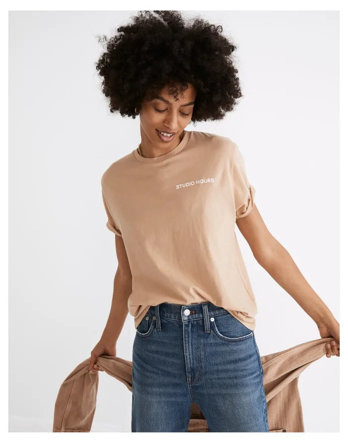 Women X BACKDROP Studio Hours Softfade Cotton Relaxed Tee Studio Hours Madewell Tees