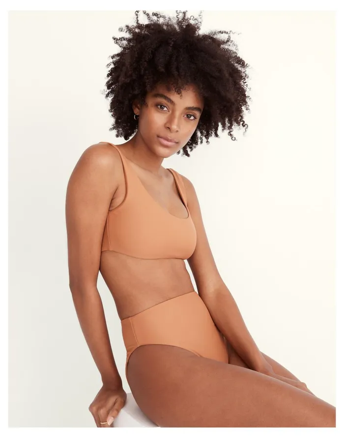 Women X Jade Swim Rounded Edges Bikini Top Toasted Nut Madewell Swim Women X Jade Swim Rounded Edges Bikini Top Toasted Nut Madewell Swim