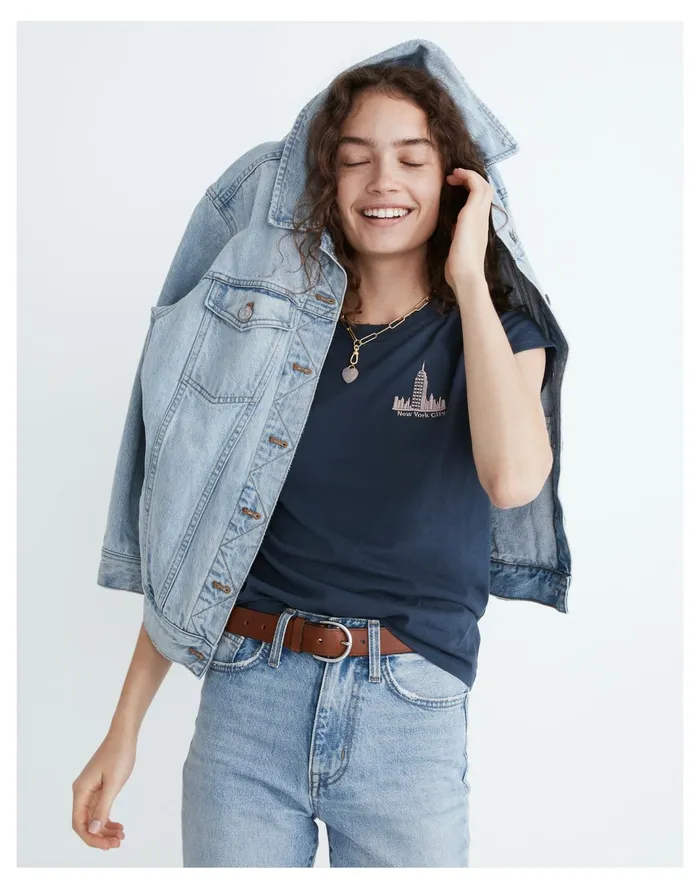 Women X Made Some Souvenirs Embroidered Perfect Vintage Tee New York Madewell Tees