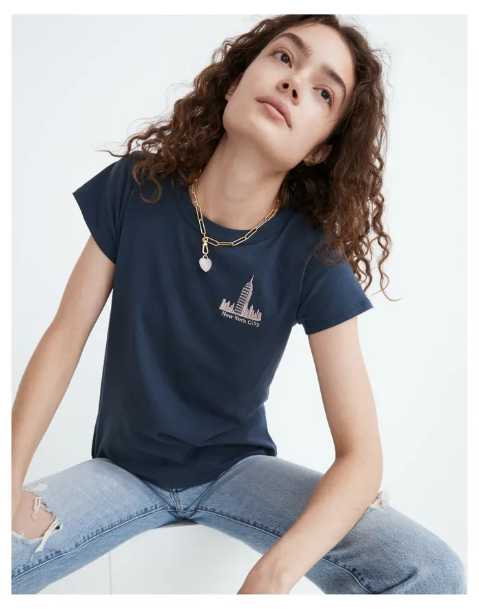 Women X Made Some Souvenirs Embroidered Perfect Vintage Tee New York Madewell Tees Women X Made Some Souvenirs Embroidered Perfect Vintage Tee New York Madewell Tees