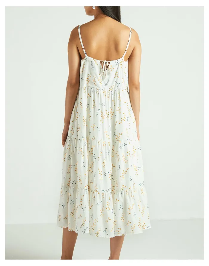 Women X Reistor Tiered Midi Dress Ivory White Madewell Dresses Women X Reistor Tiered Midi Dress Ivory White Madewell Dresses
