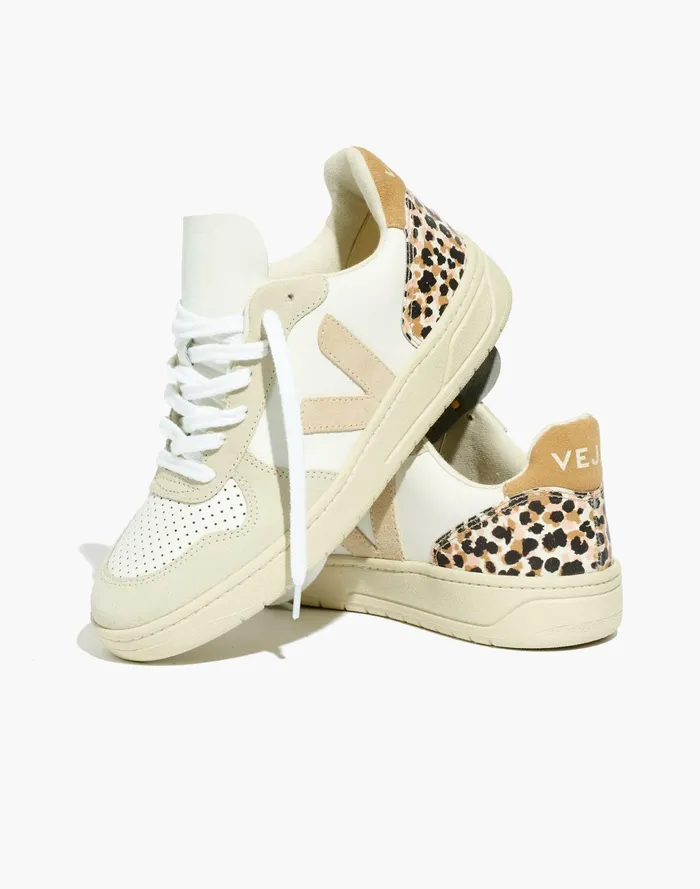 Women X Veja V 10 Sneakers In Animal Print Leather Whitesableleopard Madewell Sneakers