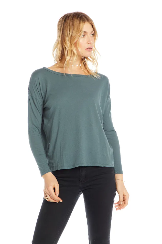 Womens Chaser Brand Cotton Basics Long Sleeve Crew Neck Seamed Back Dolman Tee Loungewear Womens Chaser Brand Cotton Basics Long Sleeve Crew Neck Seamed Back Dolman Tee Loungewear