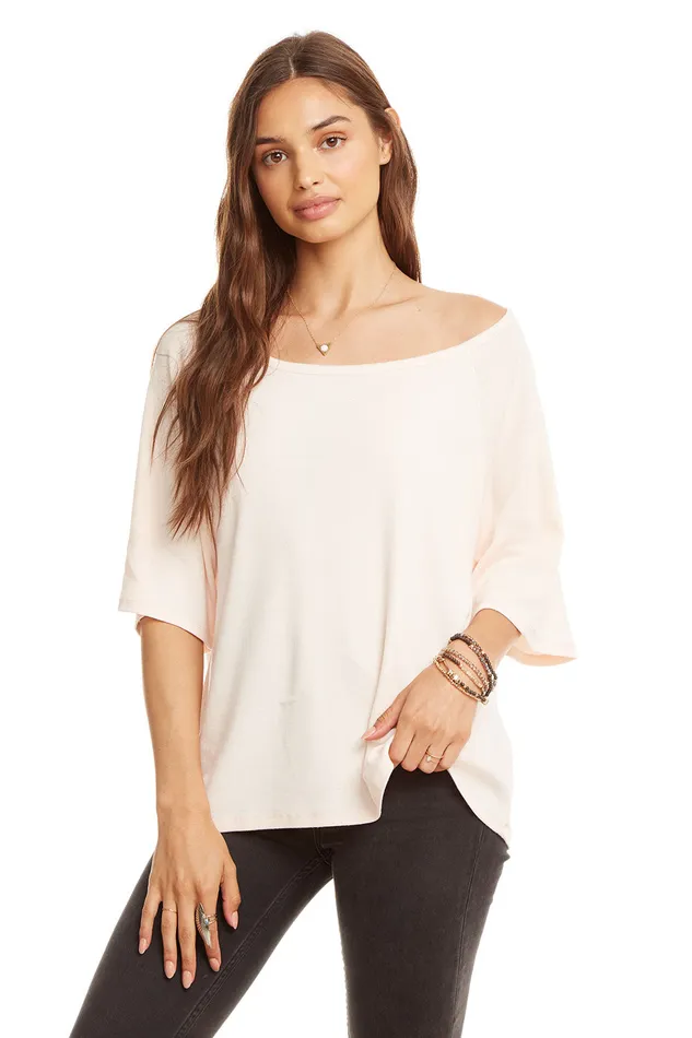 Womens Loungewear Chaser Brand Three Quarter Sleeve Off Shoulder Raglan Tee