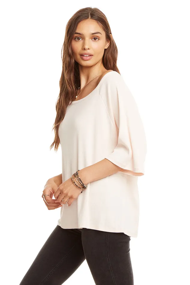 Womens Loungewear Chaser Brand Three Quarter Sleeve Off Shoulder Raglan Tee