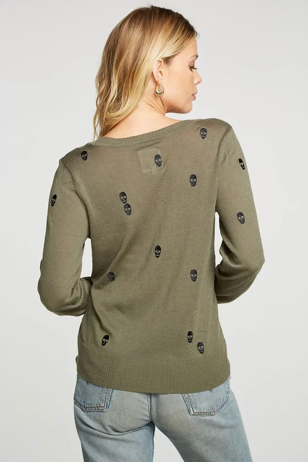 Womens Outerwear Chaser Brand Embroidery Skulls