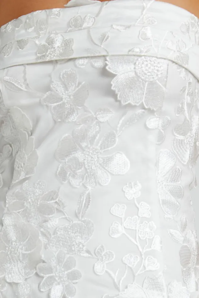 Wren Mini Dress 8211 Strapless Bodycon Garden Flowers Dress In White Women Showpo Dresses