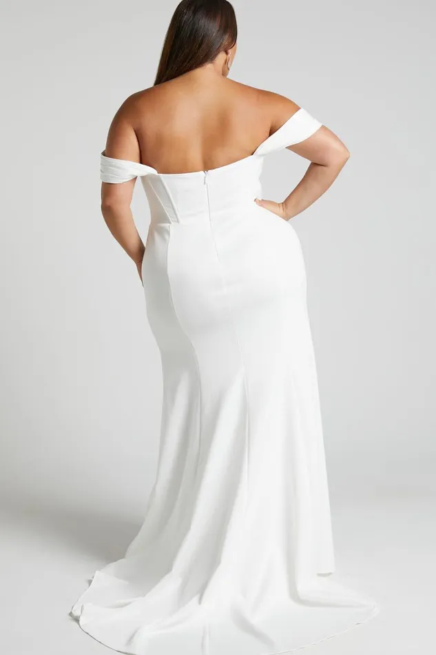 Ynes Bridal Gown 8211 Off Shoulder Corset Split Gown In Ivory Women Showpo Curve Clothes