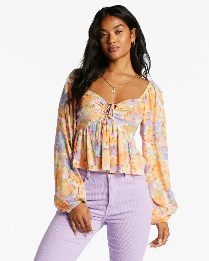 Your Fav Crop Top White Multi Women Billabong Tops