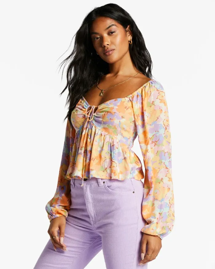 Your Fav Crop Top White Multi Women Billabong Tops