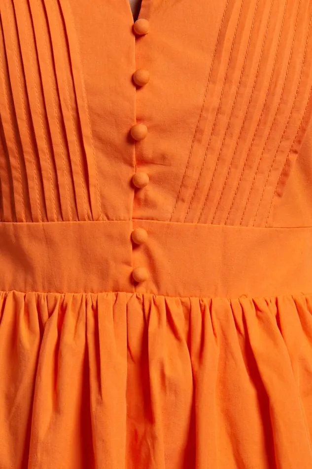 Zandra Mini Dress 8211 Puff Sleeve Poplin Dress In Orange Women Showpo Curve Clothes