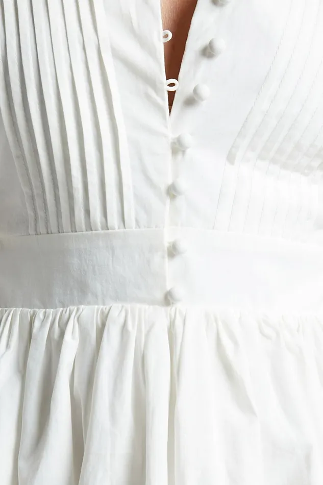 Zandra Mini Dress 8211 Puff Sleeve Poplin Dress In White Women Showpo Curve Clothes