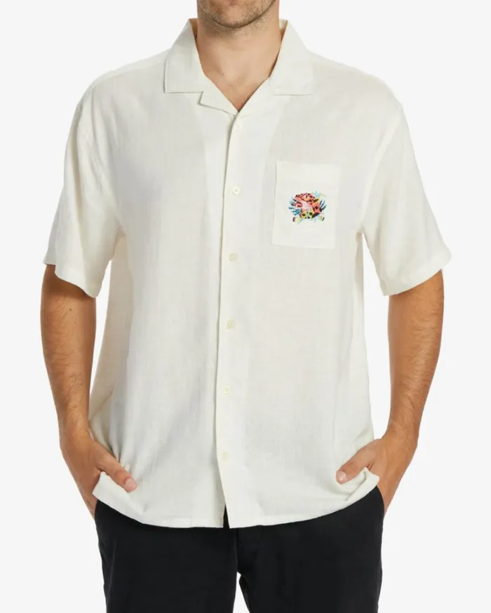 Zeledon Vacay Short Sleeve Shirt Off White Men Billabong Shirts