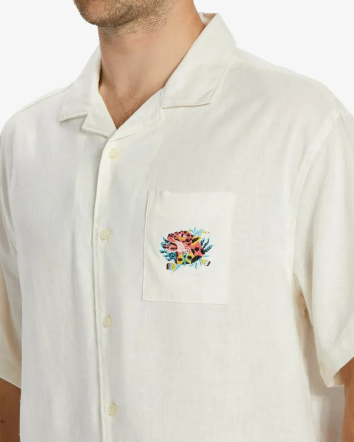 Zeledon Vacay Short Sleeve Shirt Off White Men Billabong Shirts