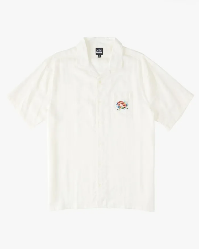 Zeledon Vacay Short Sleeve Shirt Off White Men Billabong Shirts